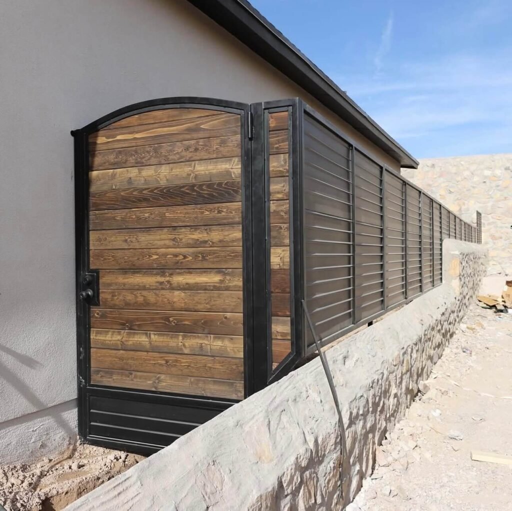 Metal and wood gate installation in El Paso TX